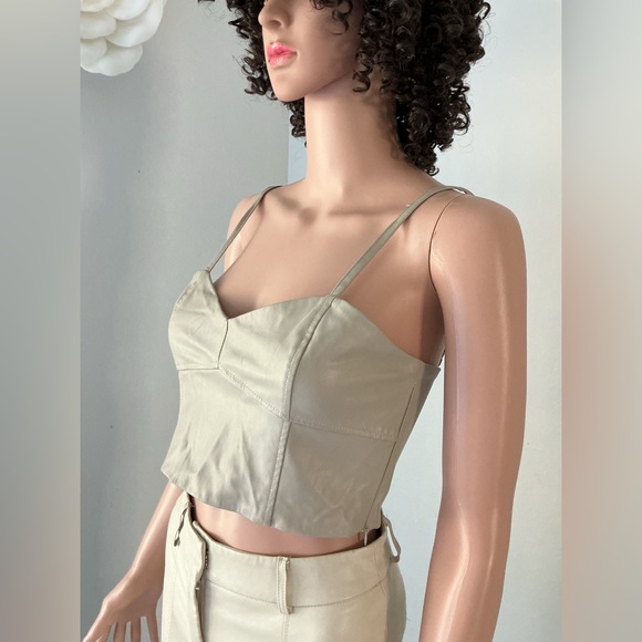Zara Beige Crop Top Sz S - Picture 4 of 10